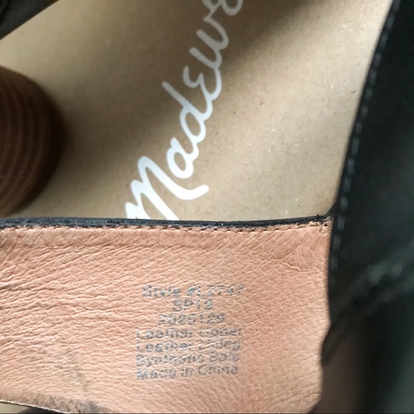 Madewell Black Leather Ruthie Crisscross Cylindrical Block Heel Peep Toe Pump 9 - Picture 11 of 11